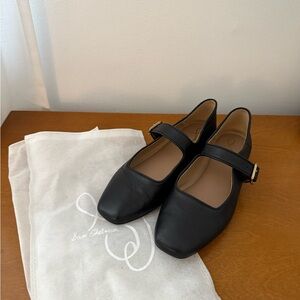 Sam Edelman Black Leather Mary Jane Flats